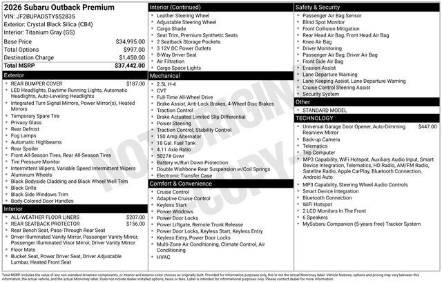 2026 Subaru OUTBACK Premium