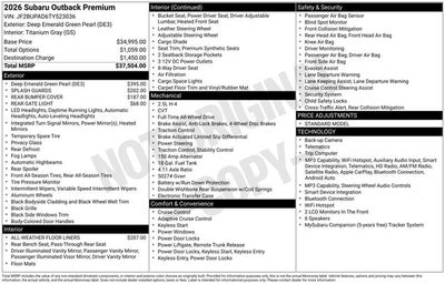2026 Subaru OUTBACK Premium