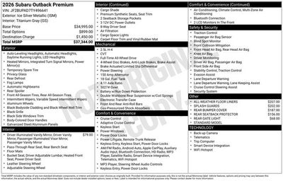 2026 Subaru OUTBACK Premium