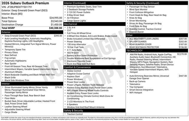 2026 Subaru OUTBACK Premium