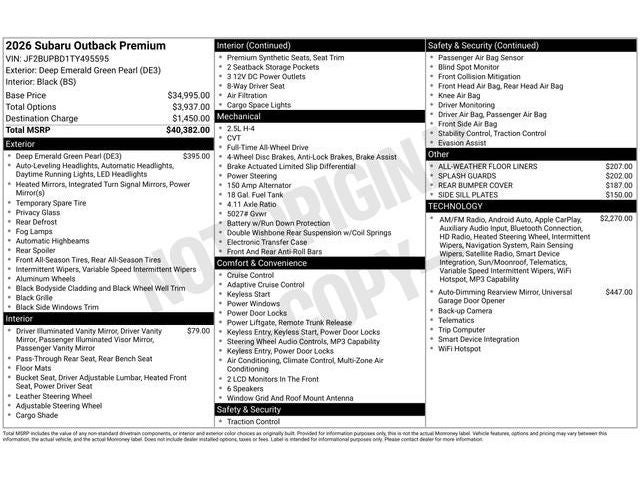 2026 Subaru OUTBACK Premium
