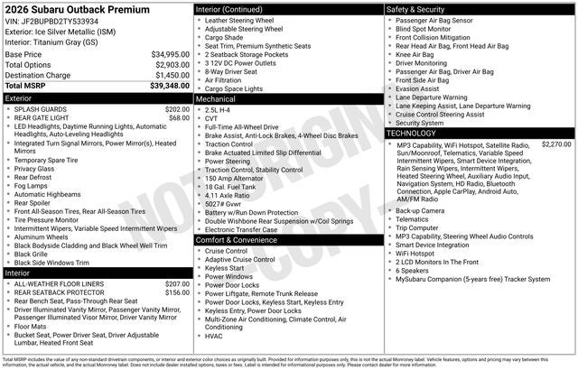 2026 Subaru OUTBACK Premium