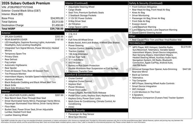 2026 Subaru OUTBACK Premium