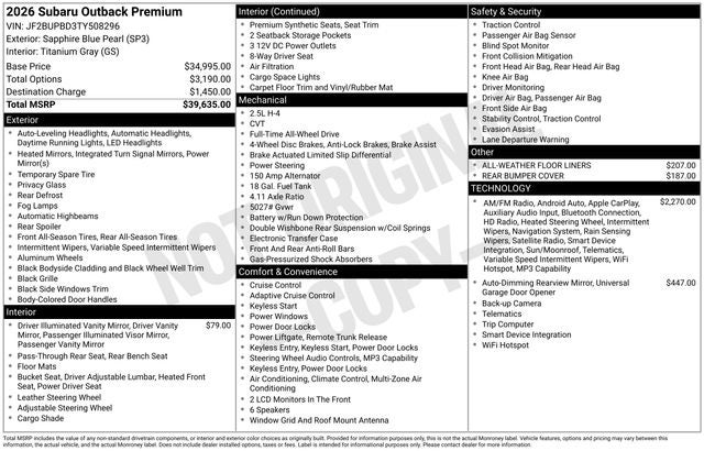 2026 Subaru OUTBACK Premium