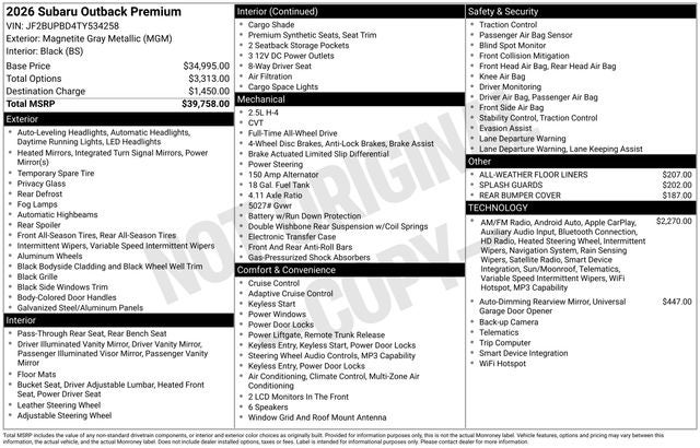 2026 Subaru OUTBACK Premium