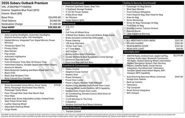 2026 Subaru OUTBACK Premium