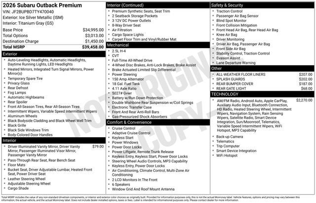 2026 Subaru OUTBACK Premium