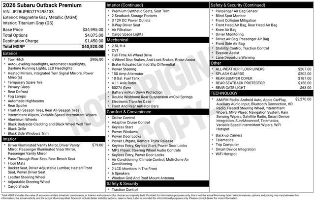 2026 Subaru OUTBACK Premium