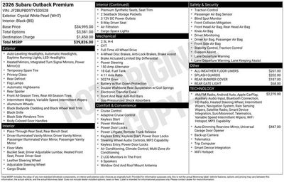 2026 Subaru OUTBACK Premium