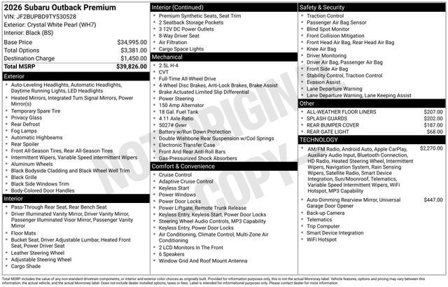2026 Subaru OUTBACK Premium