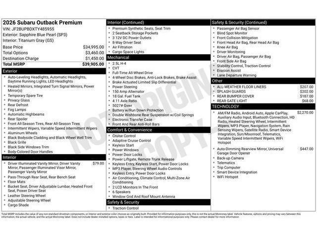 2026 Subaru OUTBACK Premium