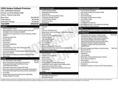 2026 Subaru OUTBACK Premium