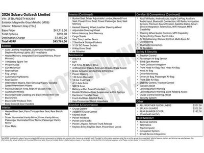 2026 Subaru OUTBACK Limited