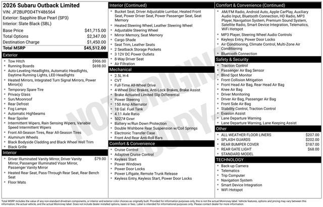 2026 Subaru OUTBACK Limited
