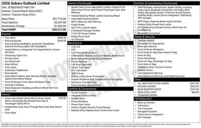 2026 Subaru OUTBACK Limited