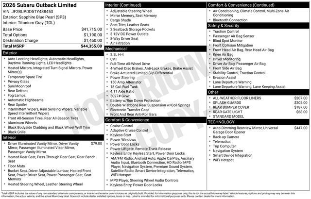 2026 Subaru OUTBACK Limited