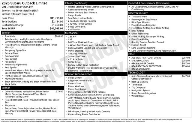 2026 Subaru OUTBACK Limited