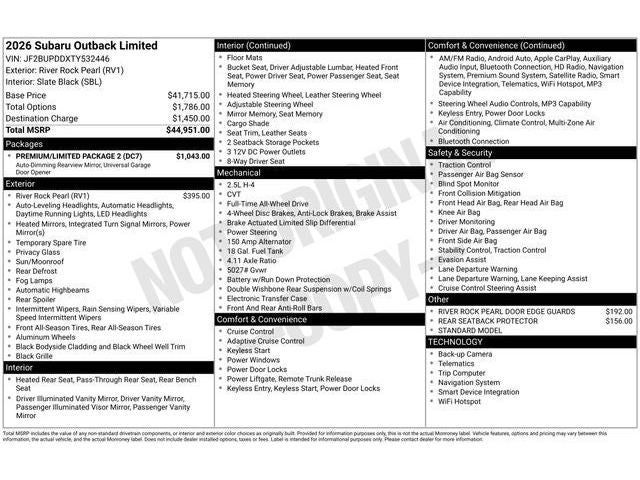 2026 Subaru OUTBACK Limited