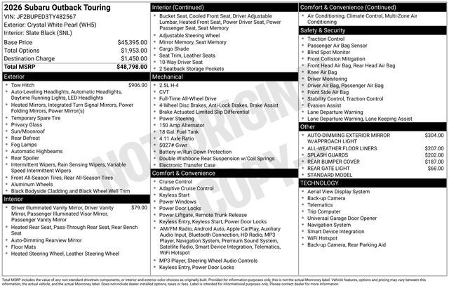 2026 Subaru OUTBACK Touring