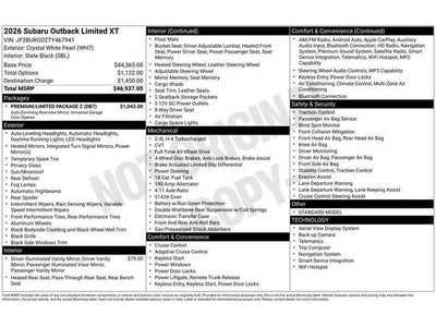 2026 Subaru OUTBACK Limited XT