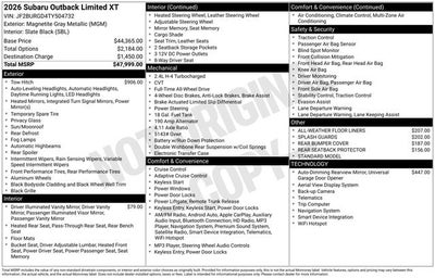 2026 Subaru OUTBACK Limited XT