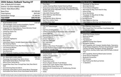 2026 Subaru OUTBACK Touring XT