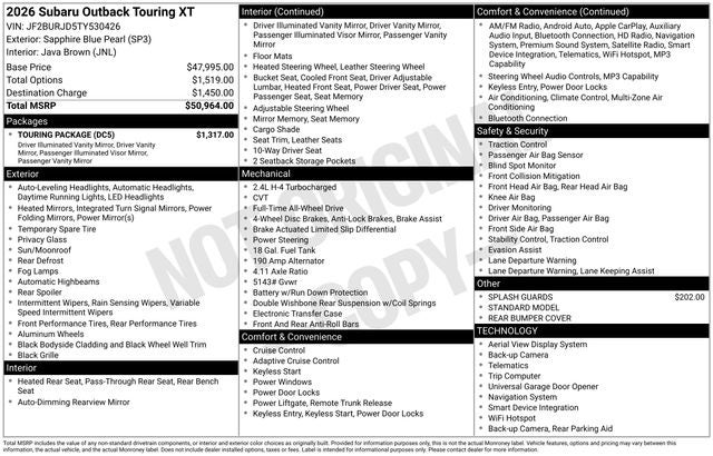 2026 Subaru OUTBACK Touring XT