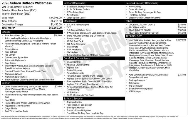 2026 Subaru OUTBACK Wilderness