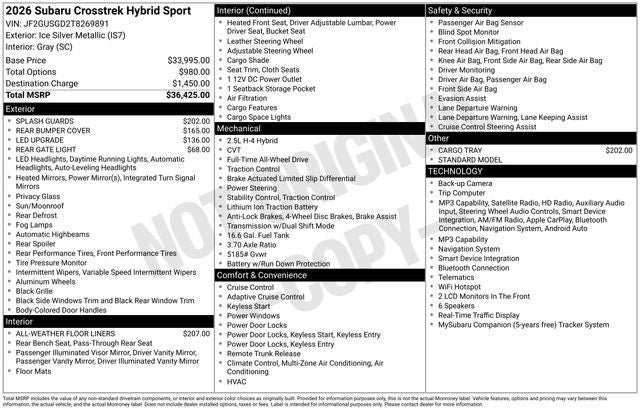 2026 Subaru CROSSTREK Sport Hybrid