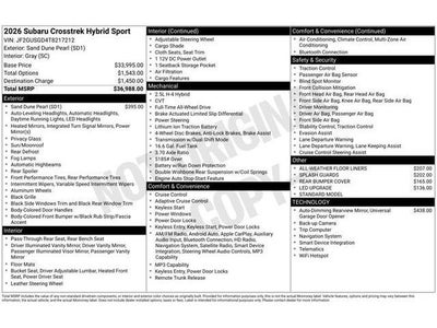 2026 Subaru CROSSTREK Sport Hybrid