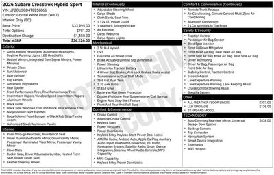 2026 Subaru CROSSTREK Sport Hybrid