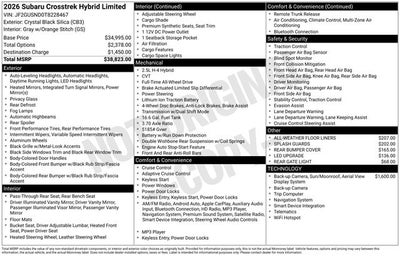 2026 Subaru CROSSTREK Limited Hybrid