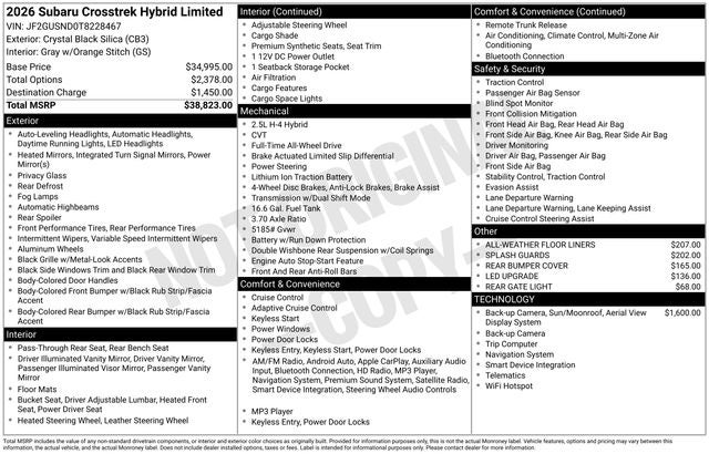 2026 Subaru CROSSTREK Limited Hybrid