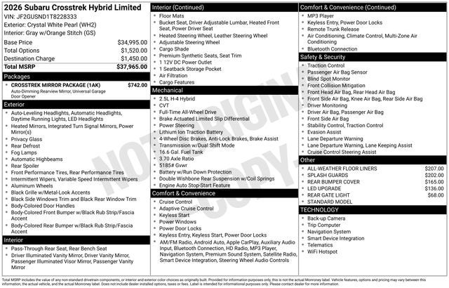 2026 Subaru CROSSTREK Limited Hybrid