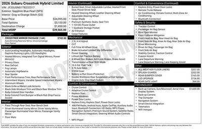 2026 Subaru CROSSTREK Limited Hybrid