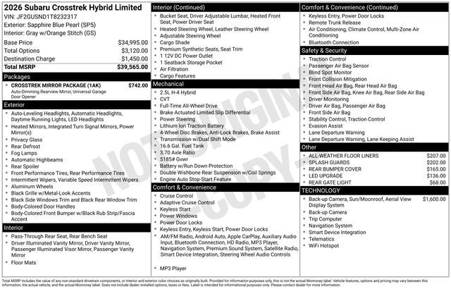 2026 Subaru CROSSTREK Limited Hybrid