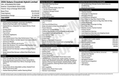 2026 Subaru CROSSTREK Limited Hybrid