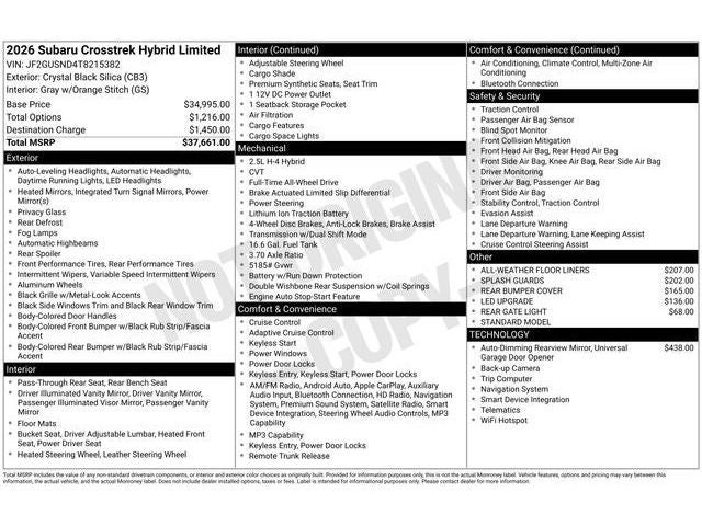 2026 Subaru CROSSTREK Limited Hybrid