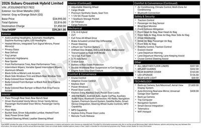2026 Subaru CROSSTREK Limited Hybrid
