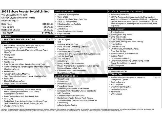 2025 Subaru FORESTER Limited Hybrid