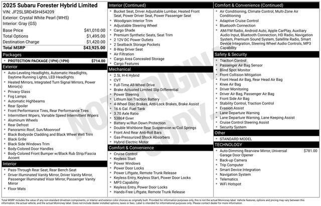 2025 Subaru FORESTER Limited Hybrid