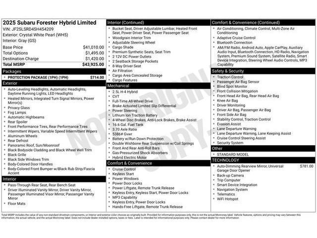 2025 Subaru FORESTER Limited Hybrid