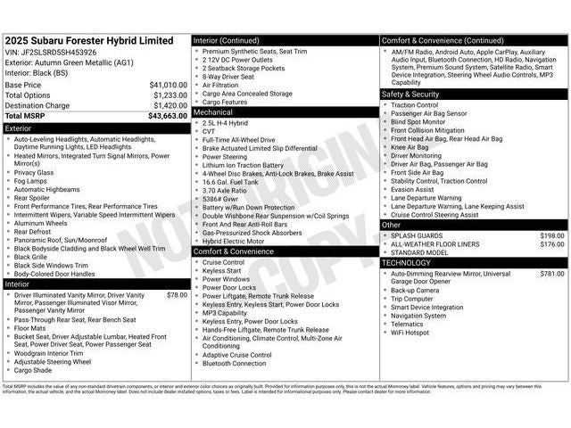 2025 Subaru FORESTER Limited Hybrid