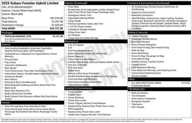 2025 Subaru FORESTER Limited Hybrid