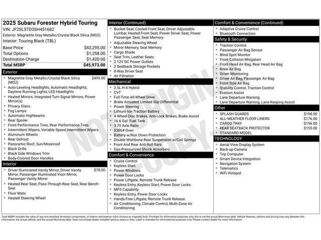 2025 Subaru FORESTER Touring Hybrid