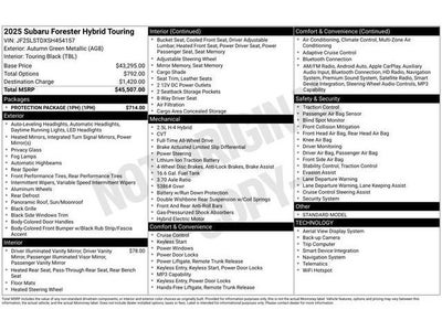 2025 Subaru FORESTER Touring Hybrid