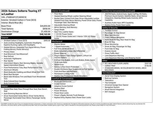 2026 Subaru SOLTERRA Touring XT