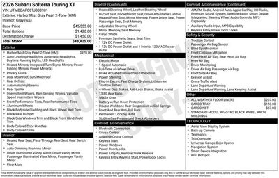 2026 Subaru SOLTERRA Touring XT