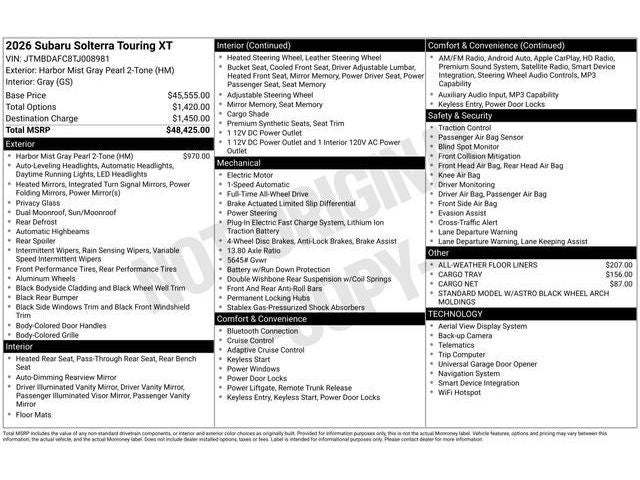 2026 Subaru SOLTERRA Touring XT