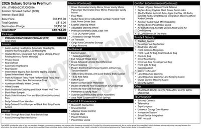 2026 Subaru SOLTERRA Premium